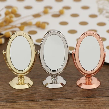 1/12 Ölçekli Bebek Banyo Mobilyaları Oyuncak Aksesuarları Bebek Evi Minyatür Vintage Altın Gümüş Gül Altın Vanity Mini Ayna