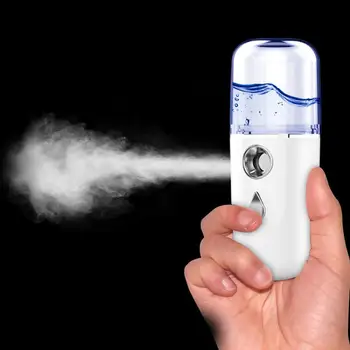 1 adet Mini Nemlendirici El yüz buhar makinesi USB Şarj Nano Nemlendirici Ev Kullanımı Güzellik Cilt Bakımı Buhar Yüz Nemlendirici Beyaz