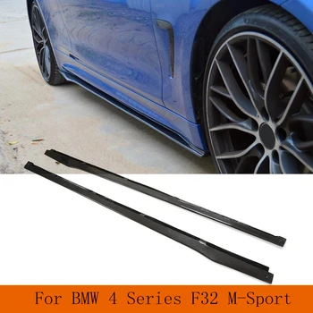 2 Adet / takım Yan Etekler Düzeltir Dudak Önlükleri BMW 4 Serisi İçin F32 428i 435i M-spor 2014-2019 Gerçek Karbon Fiber Yan Etekler