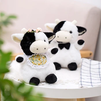 2020 Yeni Sevimli Hayvan Karikatür Çift İnek Dolması peluş oyuncak Kawaii Sığır Rahat Yumuşak Oyuncak Çocuk doğum günü hediyesi Hediye