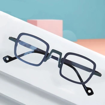 2022 Moda Küçük Boyutlu Metal Optik Çerçeve Orijinal Erkek Kadın Kare Gözlük Çerçevesi Miyop Gözlük MT0421