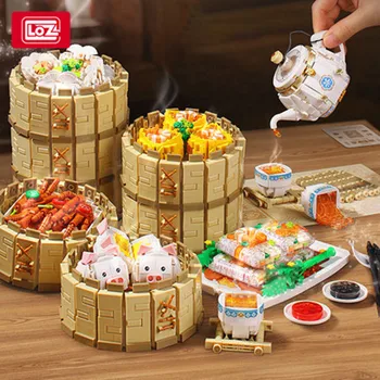 2022 Yeni LOZ geleneksel tatlı gıda mini yapı taşı montaj DIY oyuncaklar çocuk yenilik oyuncaklar sevimli Noel doğum günü hediyeleri