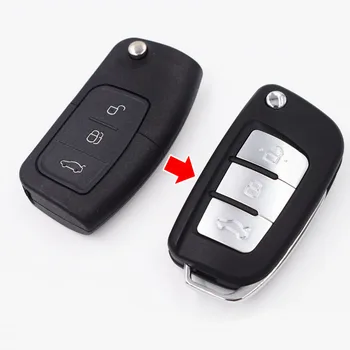 3 Düğmeler Modifiye Çevirme Katlanır Uzaktan Anahtar Kabuk ford kılıfı Mondeo Odak Fiesta EcoSport Anahtarsız giriş Fob Anahtar Kapak