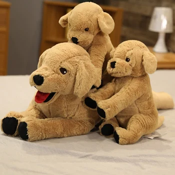 35/75cm Sevimli Simülasyon Labrador Köpek peluş oyuncaklar Dolması Gerçekçi Hayvanlar Bebek Yumuşak Bebek Yastık Çocuklar için Erkek Kız doğum günü hediyesi