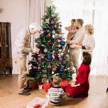 36 adet / grup Noel Topları Yılbaşı Ağacı Süsleri Asılı Kolye Küreler Noel Ev Partisi Dekoru Süsler Yeni Yıl 2022 Hediye