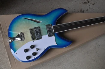 360 orijinal ahşap renk 12 telli ahşap renkli elektro gitar klavye Yok frets yarı içi boş mavi gövde stokta 202237