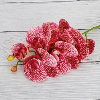 3D Baskı sahte Güve Flor Kelebek Orkide Orkide yapay çiçekler Odası dekor Düğün Parti için DIY Boyama Ev Dekorasyon