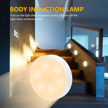 4 Adet LED hareket sensörü gece lambası Нозники USB şarj edilebilir manyetik yatak odası duvar lambası merdiven akıllı vücut ışık sensörü lambası