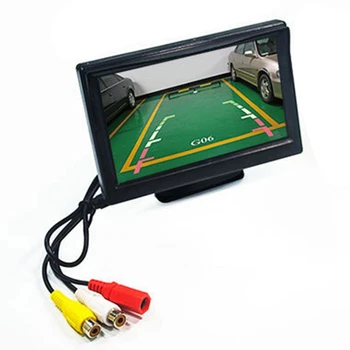 5 inç Araba Ters Monitör LCD Yüksek Çözünürlüklü Dijital Ekran 2 Yönlü Video Girişi Otomatik Park Ters Dikiz Ekran Yedekleme