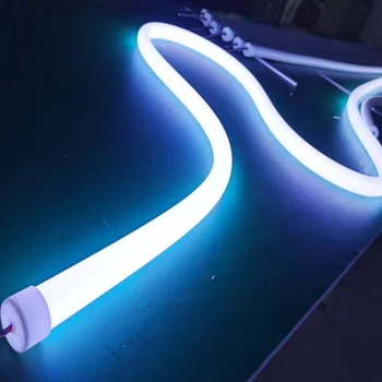 5 m / grup 360 Derece Aydınlık Yuvarlak Silikon Lamba Çapı 38mm DC12V24V Led Neon şerit lamba Araba Styling Noel