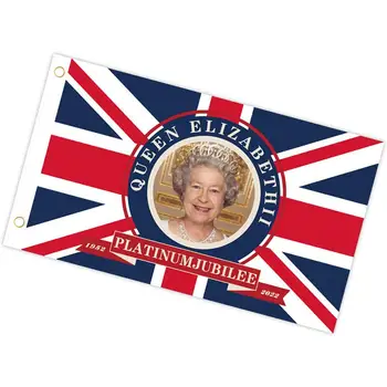 5ft X 3ft Union Jack Bayrakları 2022 70 Yıl Elizabeth II Kraliçe Platinums Jubilee Bayrağı Süslemeleri Majesteleri 70th Yıldönümü