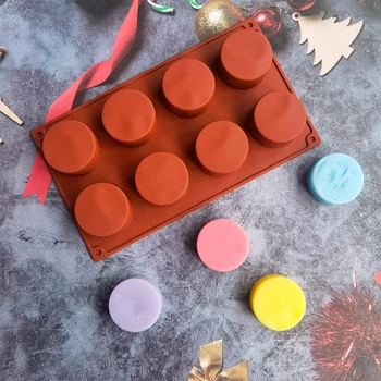 8 Kaviteler Silindirik Kalıp El Yapımı Sabun silikon kalıp DIY Kek Çikolata Kalıp Silikon Sıvı El Sanatları Kek Yapma Araçları