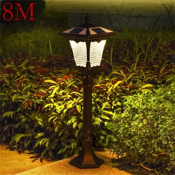 8M Açık Çim lambaları Güneş Retro Kahverengi Bahçe Lambası LED Su Geçirmez IP65 Ev Dekoratif Dubleks