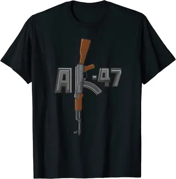 AK-47 Tüfek Tabanca K Tasarım, Saldırı AK47 Silah Sahibi Erkekler kısa kollu t-shirt Rahat %100 % Pamuk O-Boyun Yaz Gömlek