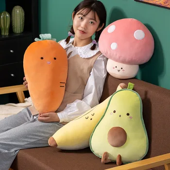 Anime Kawaii Yaratıcı Meyve ve Sebze peluş oyuncaklar Yastık ev ofis kanepesi bel yastığı Yatak Yastık Peluş Bebek doğum günü hediyesi