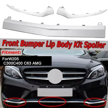 Araba Krom Ön ÖN TAMPON Alt Splitter Kapağı Trim için Benz W205 C300 C400 C63 AMG 2058851574-boom