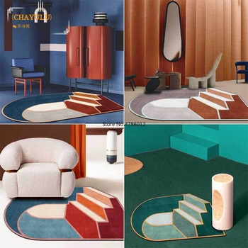 (CHAYULU) 2022 Moda Kemer Düzensiz Şekilli Morandi Geometrik Merdiven Oturma Odası Yatak Odası Başucu halı yer paspasları