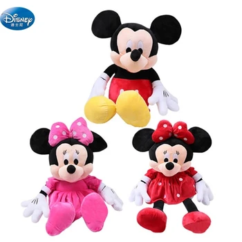 Disney 29 cm Mickey Mouse ve Minnie peluş oyuncaklar Disney sevimli Yumuşak Dolması Bebekler Hayvan Yastık Çocuklar İçin Hediyeler