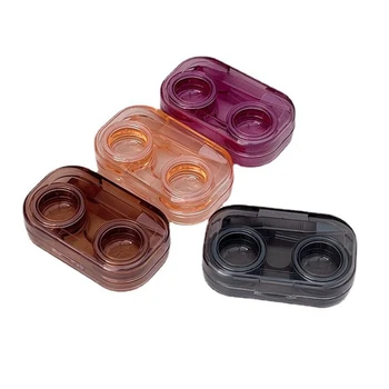 Düz Renk Vintage kontakt lens Çantası Plastik Sert kontakt lens es Kutusu Sevimli Gözlük Durumda Lens Konteyner noel hediyesi