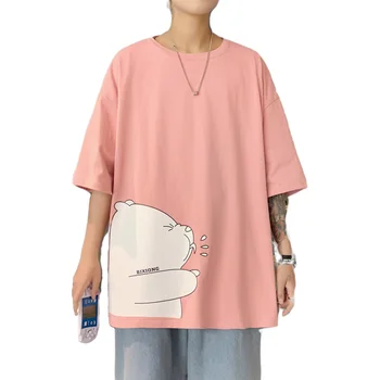 Erkek T Shirt Yaz erkek giyim Baskılı T Shirt Rahat Kısa Kollu Erkek T Shirt Anime T-Shirt Büyük Boy Streetwear Tee Tops