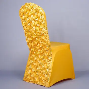 Evrensel düğün sandalyesi Kapakları Streç Rozet Spandex sandalye kılıfı Kırmızı Beyaz Altın Otel Parti Ziyafet Toptan Toptan