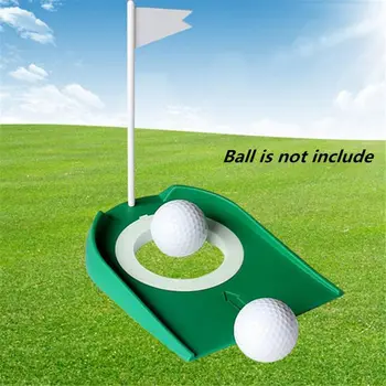 Golf Kapalı Plastik Atıcı Plaka Otomatik Atıcı Kupası Dönüş Eğitim Atıcı Taşınabilir Yeşil Mat Bayrak İle