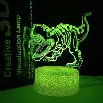 Hayvan LED gece ışığı Kaplan 3D Optik Illusion Lamba Aydınlatma Gece Lambası 7 Renk yatak odası dekoru Noel Doğum Günü Hediyeleri için Erkek