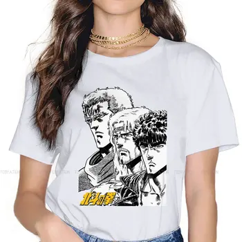 Hokuto Kardeşler Kadın Giyim Yumruk Kuzey Yıldızı Grafik Baskı Kadın Tişörtleri Vintage Gevşek Üstleri Kawaii Kız Streetwear