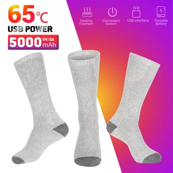 Isıtmalı Çorap USB Şarj 65 ° C sıcak tutan çoraplar Kızılötesi Motosiklet Kayak Kamp Yürüyüş sıcak tutan çoraplar Elektrikli sıcak tutan çoraplar Kış