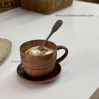 Japon Retro Kahve Fincanı Ahşap Kupa katı ahşap Su Bardağı Restoran süt kupası çay bardağı bira kupası Kupa Ahşap Kahve Kupaları Yaratıcı