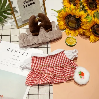 Kawaii INS Ördek Giyim Aksesuarları 1 Takım için 30cm Sarı Ördek Alpaka Peluş Hayvan oyuncak bebek giysileri saç bandı Çocuklar Kızlar İçin hediyeler