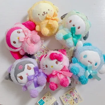 Kawaii Sanrio peluş oyuncaklar Sevimli Kuromi Peluş Anahtarlık Sanrio Aksesuarları Ev Dekor Dolması Pp Pamuk Bebek Kız için Hediyeler