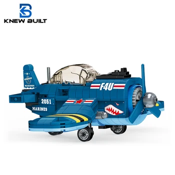 KNEW DAHİLİ savaş uçağı Mini Yapı Taşı oyuncak seti Çocuklar için Çocuk Yetişkin Acemi Askeri Uçak Uçak Korsan Taşıyıcı Tuğla