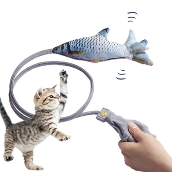 Komik Kedi Oyuncak Balık İnteraktif Kediler Oyuncak Hava ile çalışan Oyuncaklar Disket Bez Balık Yavru Pet Kediler Çiğnemek Bite Oyuncak Pet Kedi Malzemeleri