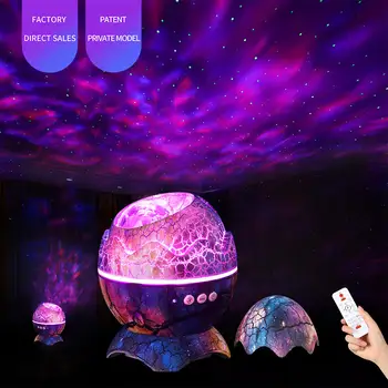LED projeksiyon Lambası Uzaktan dinozor yumurtaları LED Lamba Bulutsusu Gece Gökyüzü ışık projektör ile 360 Derece Rotasyon Hediye Çocuk Odası için