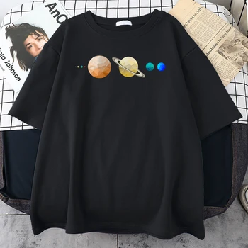 Lüks Karikatür Gezegen Baskılı erkek tişört Basit Moda T-Shirt Serin günlük t-shirt Yaratıcı O Yaka Büyük Boy Unisex Üst