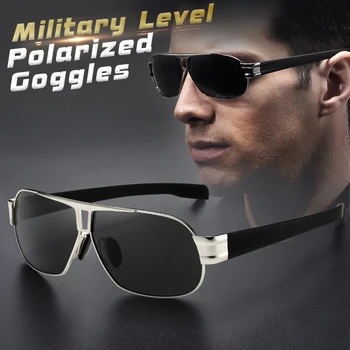 Lüks Marka moda güneş gözlükleri Erkekler İçin Polarize Pilot güneş gözlüğü Parlama Önleyici Sürüş Askeri Gözlük UV400 zonnebril heren