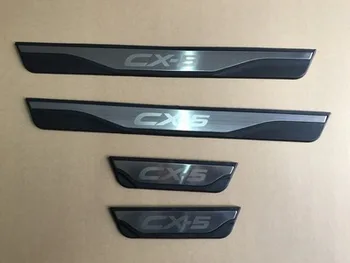 Mazda İçin CX-5 Cx5 2013 2014 2015 2016 kapı eşiği tıkama plakası Karşılama Pedalı Paslanmaz Çelik Araba tasarım Araba Aksesuarları