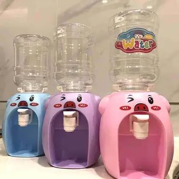Mini su sebili Çocuklar Çocuklar İçin Hediye Sevimli Soğuk / Sıcak Su Suyu Süt içme çeşmesi Simülasyon Karikatür Domuz Mutfak Oyuncak