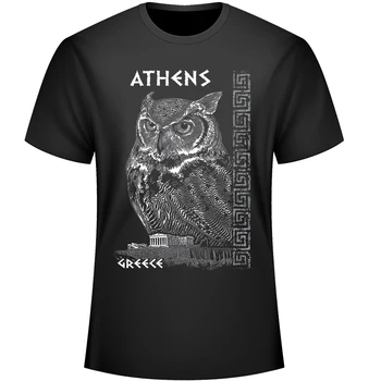 Moda Tasarım Athena Baykuş Yunanistan Atina Koruyucu Aziz erkek tişört. Yaz Pamuk Kısa Kollu O-Boyun Unisex T Shirt Yeni S-3XL