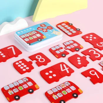 Montessori Numarası Yapboz Matematik Oyuncak Ahşap Bulmaca El Kavrama Eşleşen Kurulu Matematiksel Mantıksal Düşünme Çocuklar eğitici oyuncak