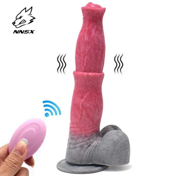 NNSX Uzaktan Kumanda Titreşim At Yapay Penis Vantuz ile Kadınlar İçin Seksi Oyuncak Su Geçirmez Silikon Fantezi Dildos Seks Shop 18