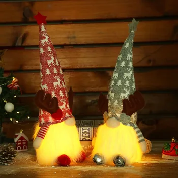 Noel baba Light Up Hediye Noel Noel Baba Meçhul Peluş Bebek Süsleri Ev Dekor Çocuklar İçin Noel Hediyeleri