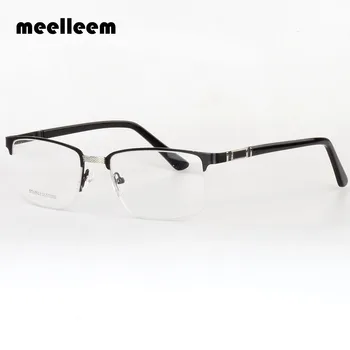 Optik Paslanmaz Çelik Gözlük Çerçevesi Erkek Yarım Kare İş Gözlükleri Ultralight Miyopi Presbiyopi Reçete Gözlük