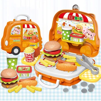 Oyna Pretend Set Mutfak oyuncak yiyecekler Simülasyon Hamburger Mutfak Minyatür Pişirme Oyuncak Kız Makyaj Seti Çocuk Eğitici Oyuncaklar