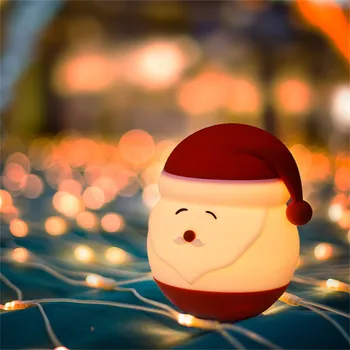 Renkli Noel baba gece ışık dekorasyonu ışıkları yaratıcı tatil yılbaşı hediyeleri süslemeleri silikon Led gece lambası USB Noel