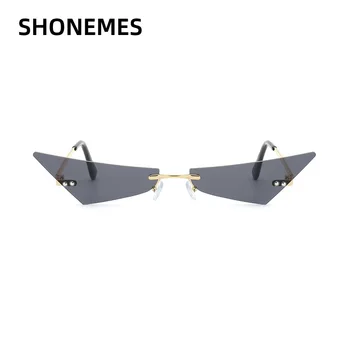 ShoneMes Ters Üçgen Güneş Gözlüğü Erkek Kadın Küçük Dar Çerçeve Tasarım güneş gözlüğü Punk Gözlük Unisex için