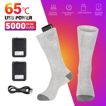 Sıcak açık Çorap ısıtmalı kış Çorap Erkekler Kadınlar İçin USB Şarj Edilebilir 65°C sıcak tutan çoraplar Kızılötesi Sıcak Botlar Kar Araci Kayak Çorap
