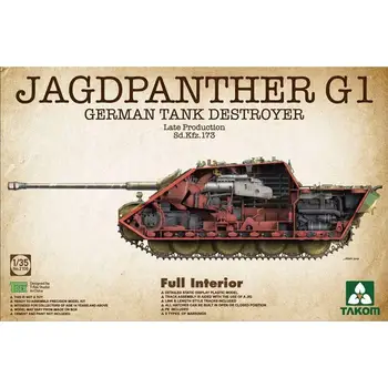 Takom 1/35 2106 Alman Sd. Kfz. 173 Jagdpanther G1 geç Sürüm tam İç
