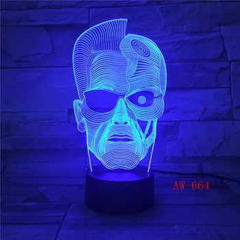 Tek Gözlü Kişi 7 Renk Değiştirilebilir 3D Gece Lambası Görsel LED Dokunmatik USB Masa Lambası Ev Atmosfer Lamba Çocuk Oyuncak Hediye AW-664